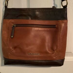 Tignanello Crossbody Tan/Chocolate GUC